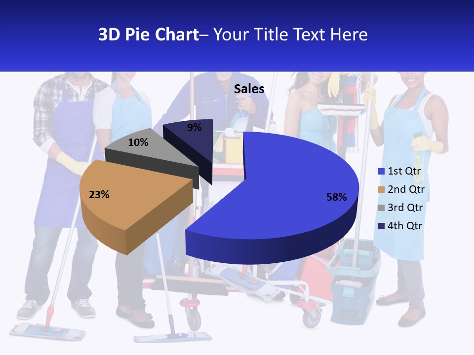 A Group Of People With Cleaning Equipment Posing For A Picture PowerPoint Template