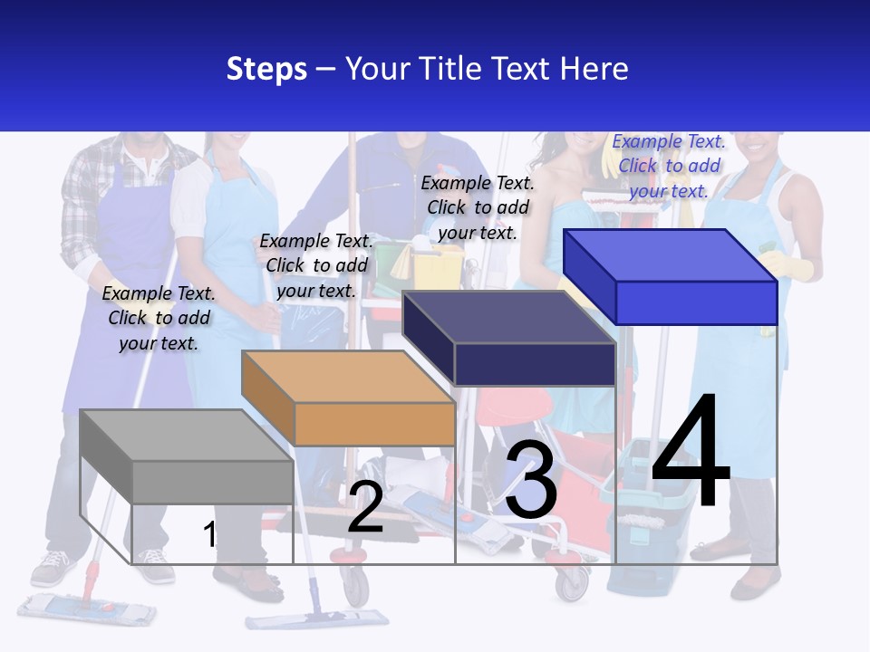A Group Of People With Cleaning Equipment Posing For A Picture PowerPoint Template