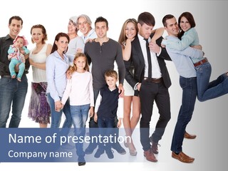 A Group Of People Are Posing For A Picture PowerPoint Template