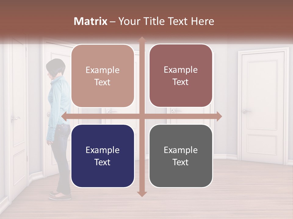 A Person Standing In Front Of A Row Of Doors PowerPoint Template
