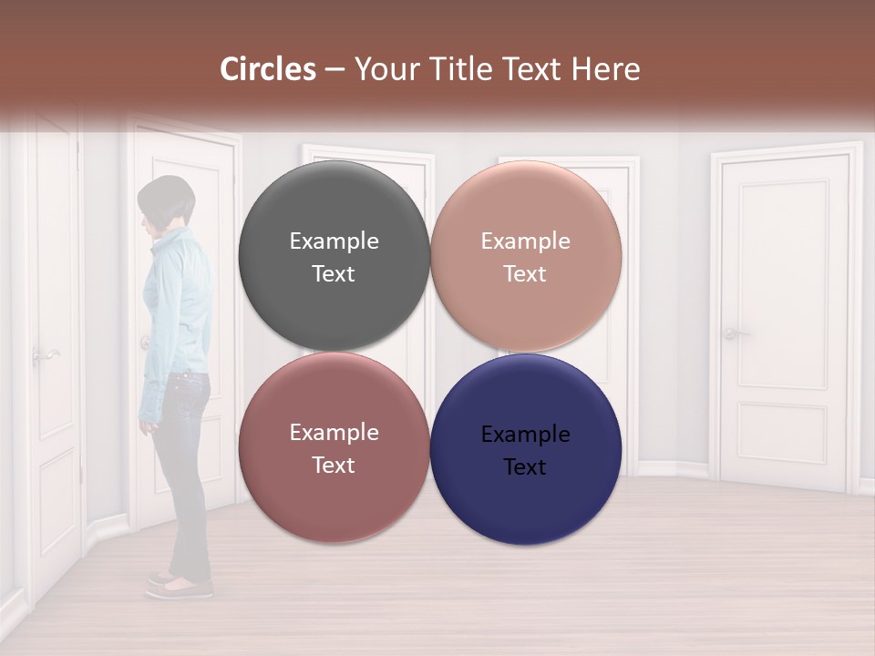 A Person Standing In Front Of A Row Of Doors PowerPoint Template