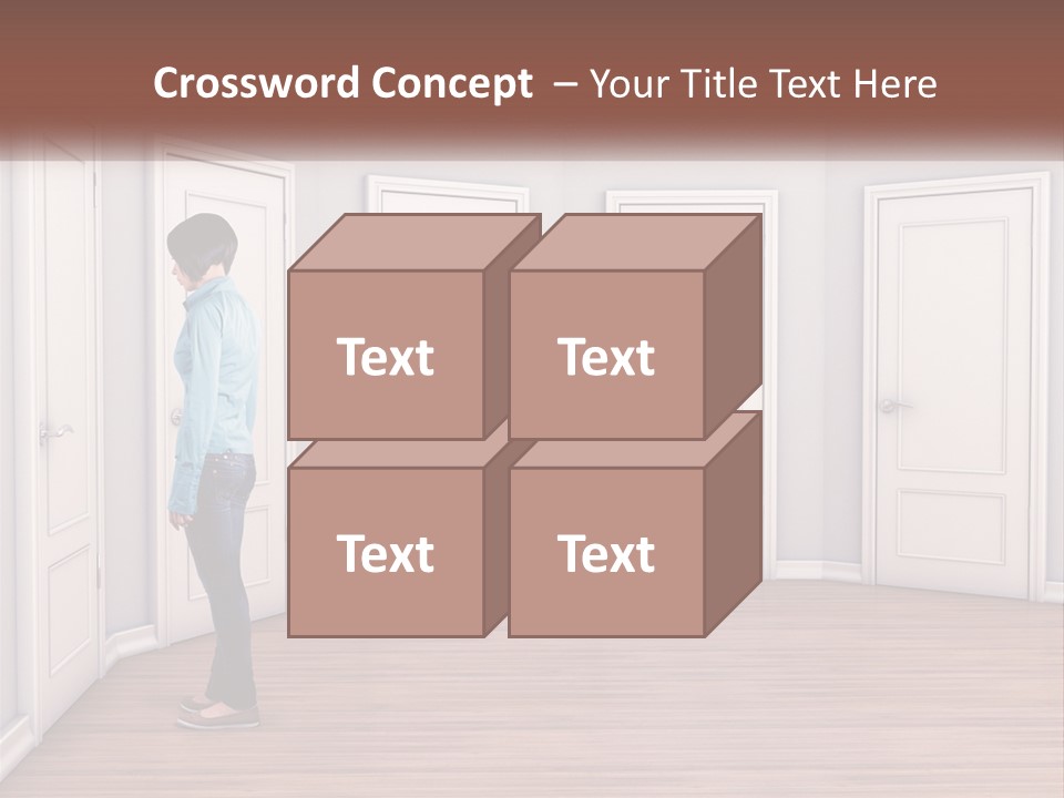 A Person Standing In Front Of A Row Of Doors PowerPoint Template