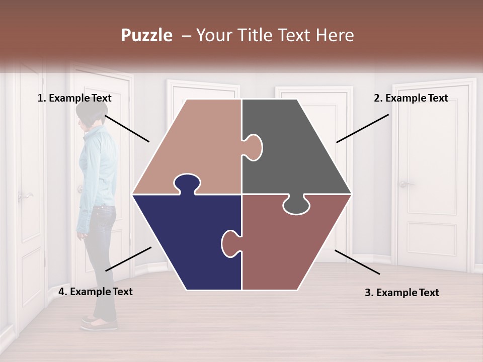 A Person Standing In Front Of A Row Of Doors PowerPoint Template