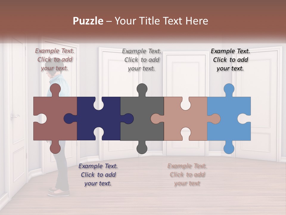 A Person Standing In Front Of A Row Of Doors PowerPoint Template