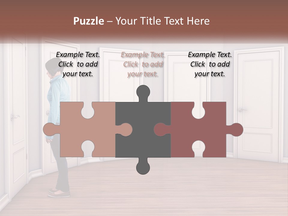 A Person Standing In Front Of A Row Of Doors PowerPoint Template