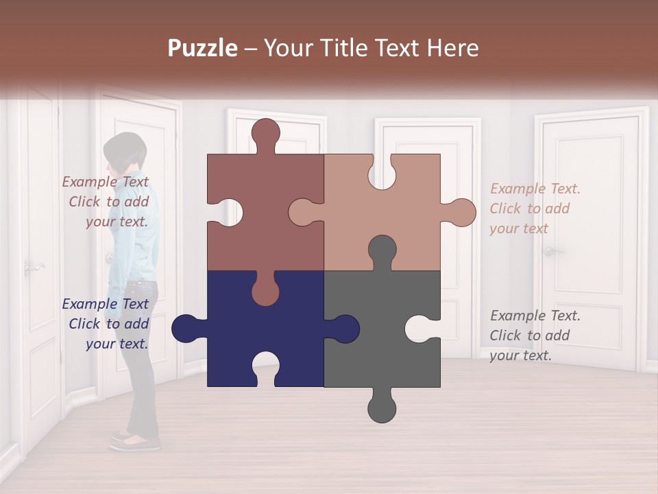 A Person Standing In Front Of A Row Of Doors PowerPoint Template