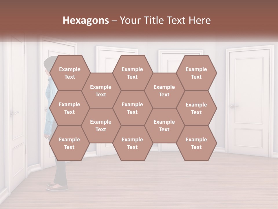 A Person Standing In Front Of A Row Of Doors PowerPoint Template