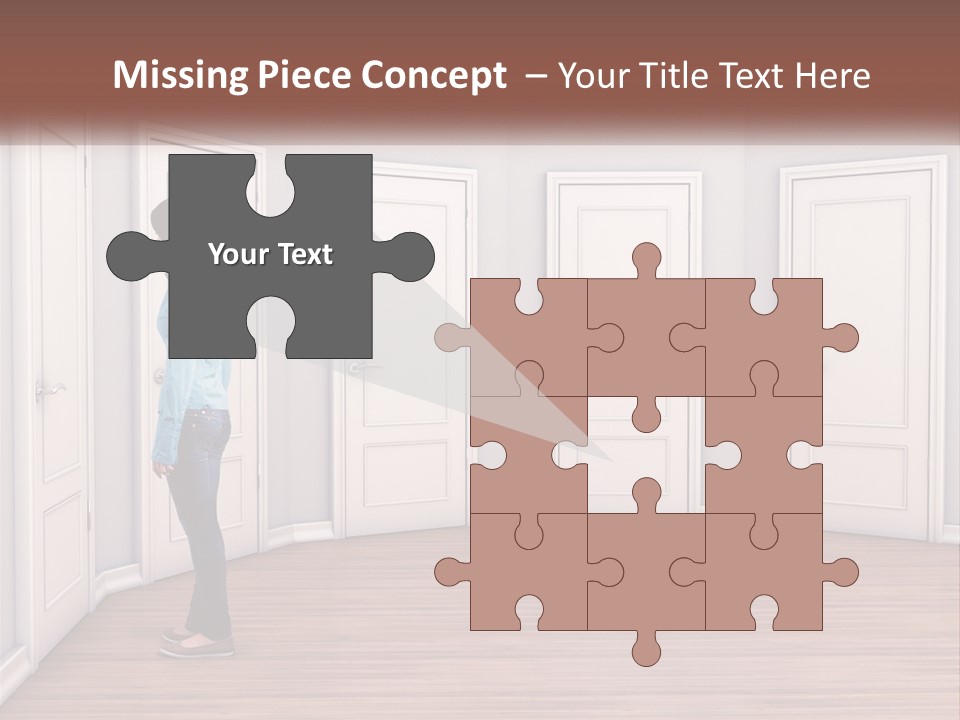 A Person Standing In Front Of A Row Of Doors PowerPoint Template
