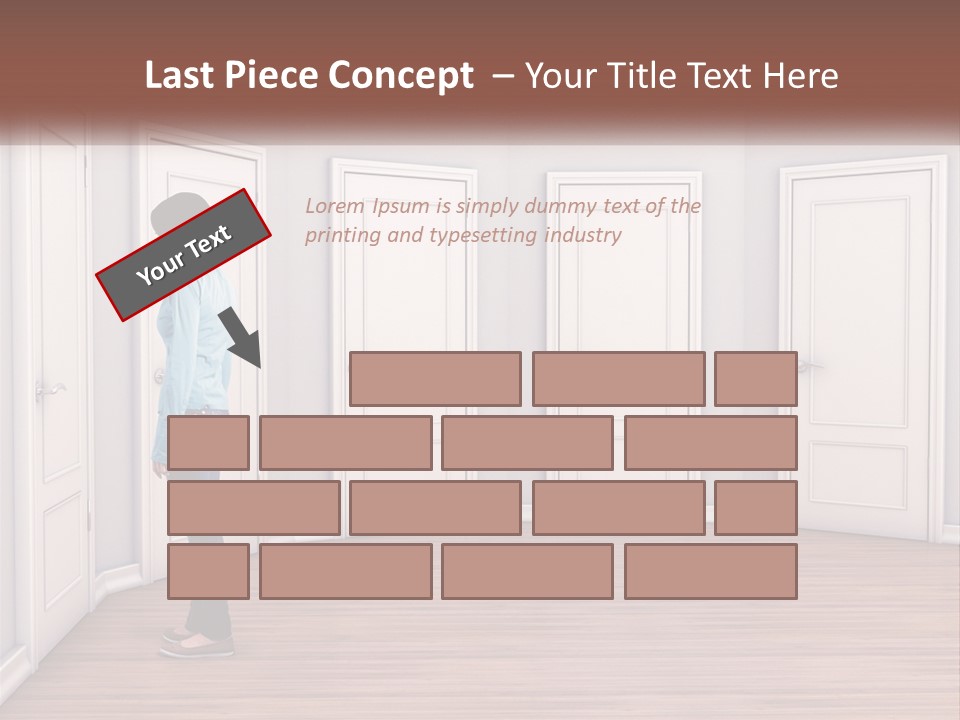 A Person Standing In Front Of A Row Of Doors PowerPoint Template