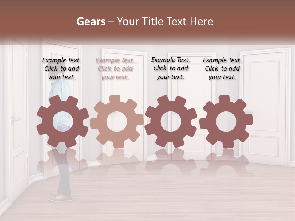 A Person Standing In Front Of A Row Of Doors PowerPoint Template