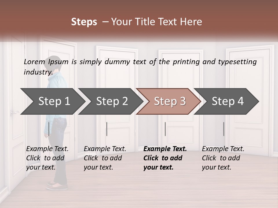 A Person Standing In Front Of A Row Of Doors PowerPoint Template