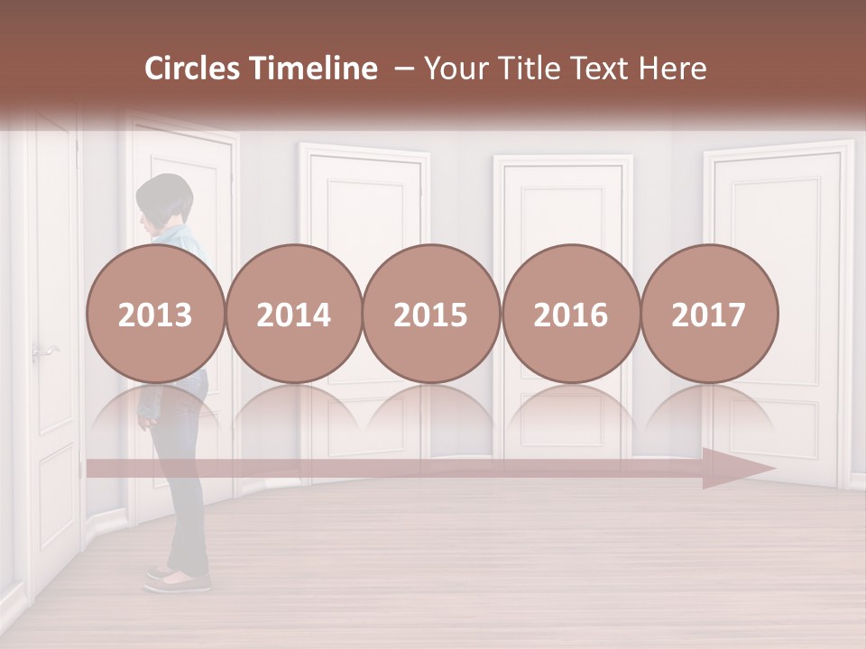 A Person Standing In Front Of A Row Of Doors PowerPoint Template