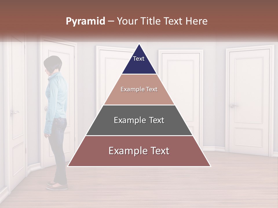 A Person Standing In Front Of A Row Of Doors PowerPoint Template