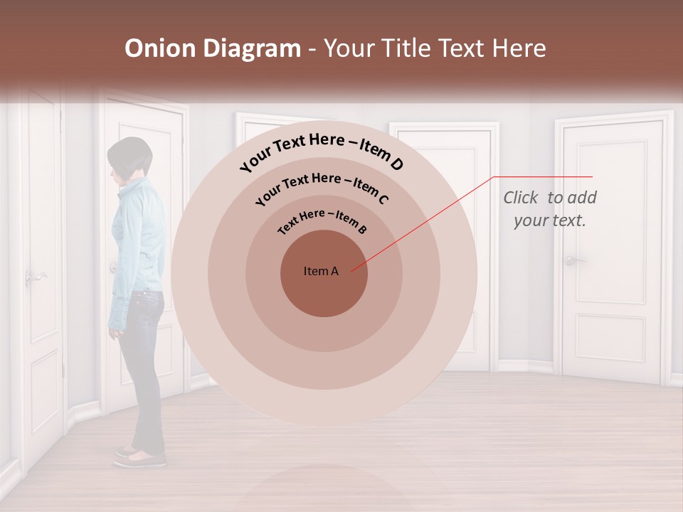 A Person Standing In Front Of A Row Of Doors PowerPoint Template
