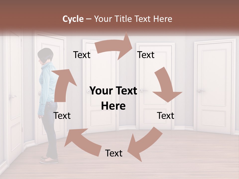 A Person Standing In Front Of A Row Of Doors PowerPoint Template