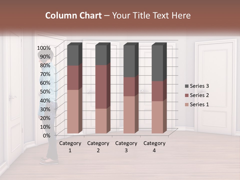 A Person Standing In Front Of A Row Of Doors PowerPoint Template