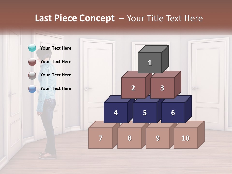 A Person Standing In Front Of A Row Of Doors PowerPoint Template