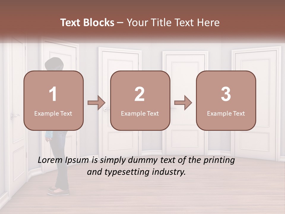 A Person Standing In Front Of A Row Of Doors PowerPoint Template