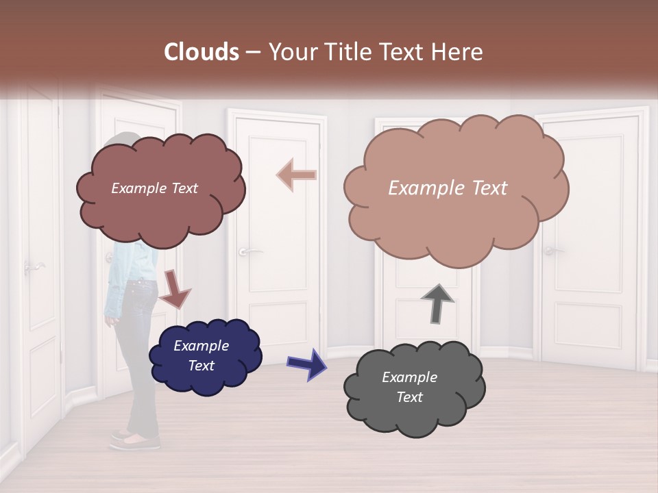 A Person Standing In Front Of A Row Of Doors PowerPoint Template