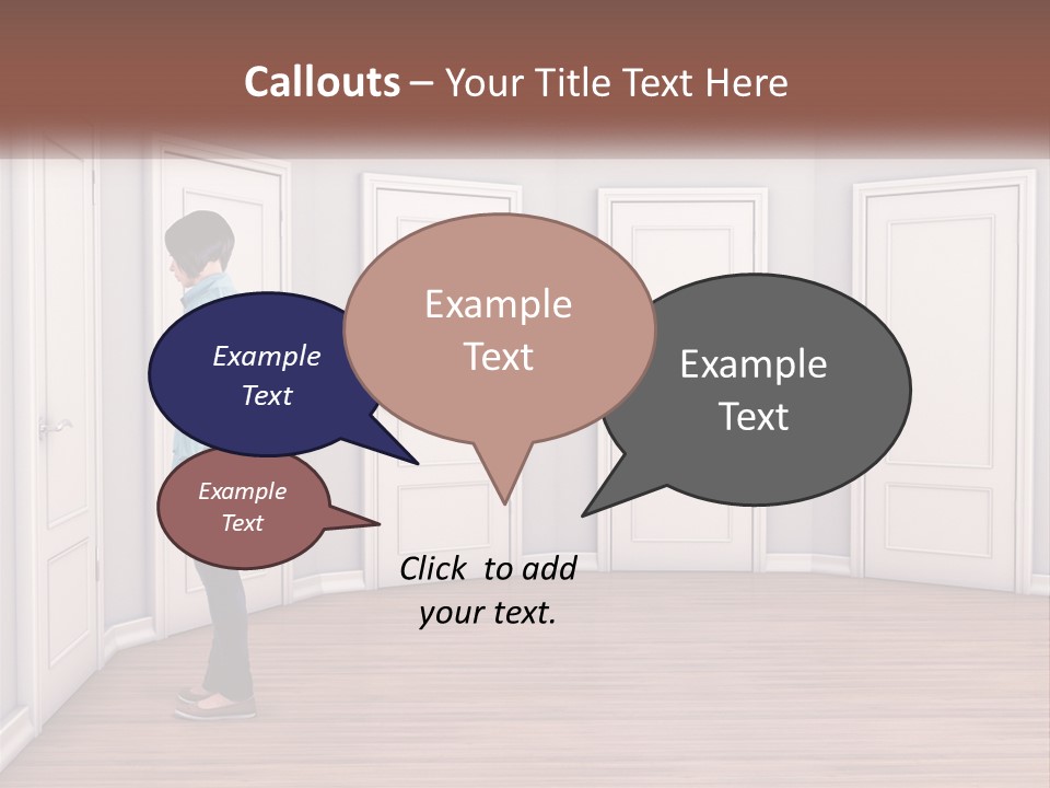 A Person Standing In Front Of A Row Of Doors PowerPoint Template