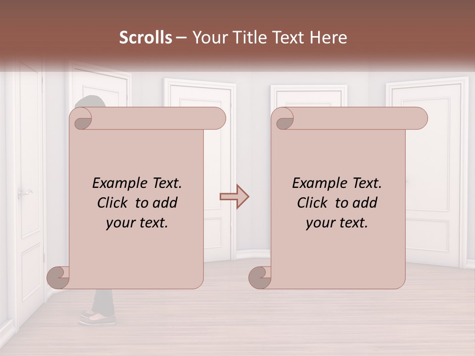 A Person Standing In Front Of A Row Of Doors PowerPoint Template