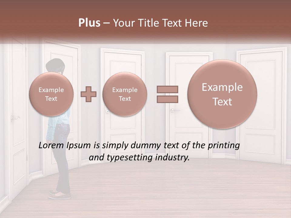 A Person Standing In Front Of A Row Of Doors PowerPoint Template