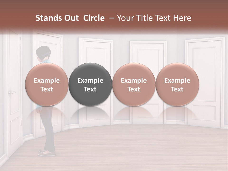 A Person Standing In Front Of A Row Of Doors PowerPoint Template