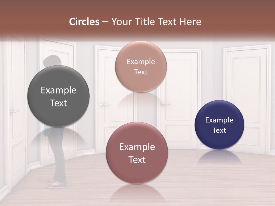 A Person Standing In Front Of A Row Of Doors PowerPoint Template