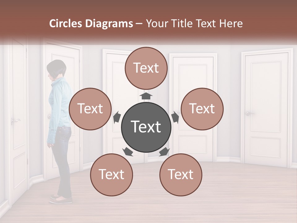 A Person Standing In Front Of A Row Of Doors PowerPoint Template