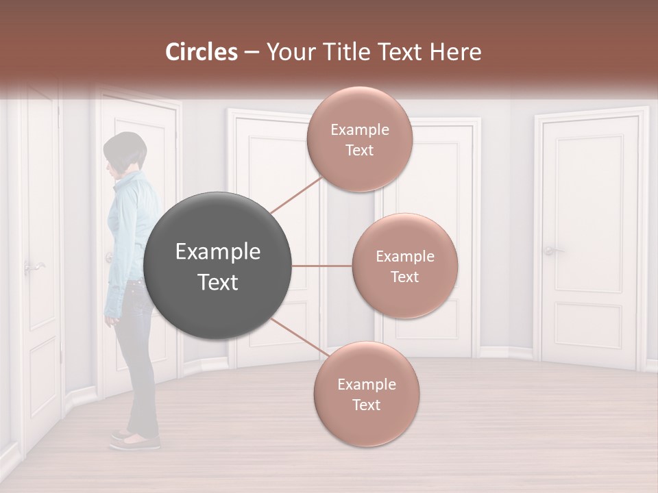 A Person Standing In Front Of A Row Of Doors PowerPoint Template