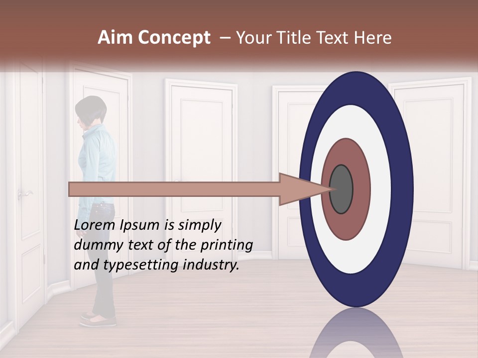 A Person Standing In Front Of A Row Of Doors PowerPoint Template