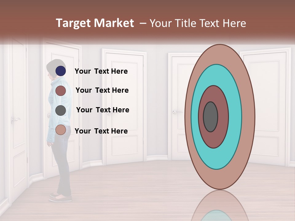 A Person Standing In Front Of A Row Of Doors PowerPoint Template