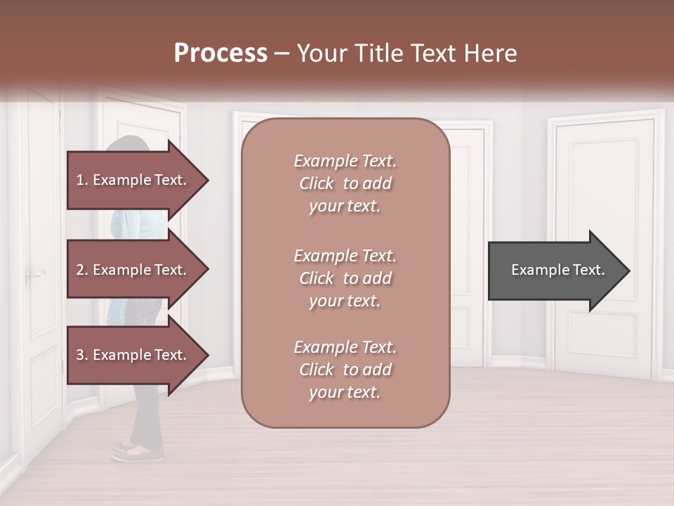 A Person Standing In Front Of A Row Of Doors PowerPoint Template