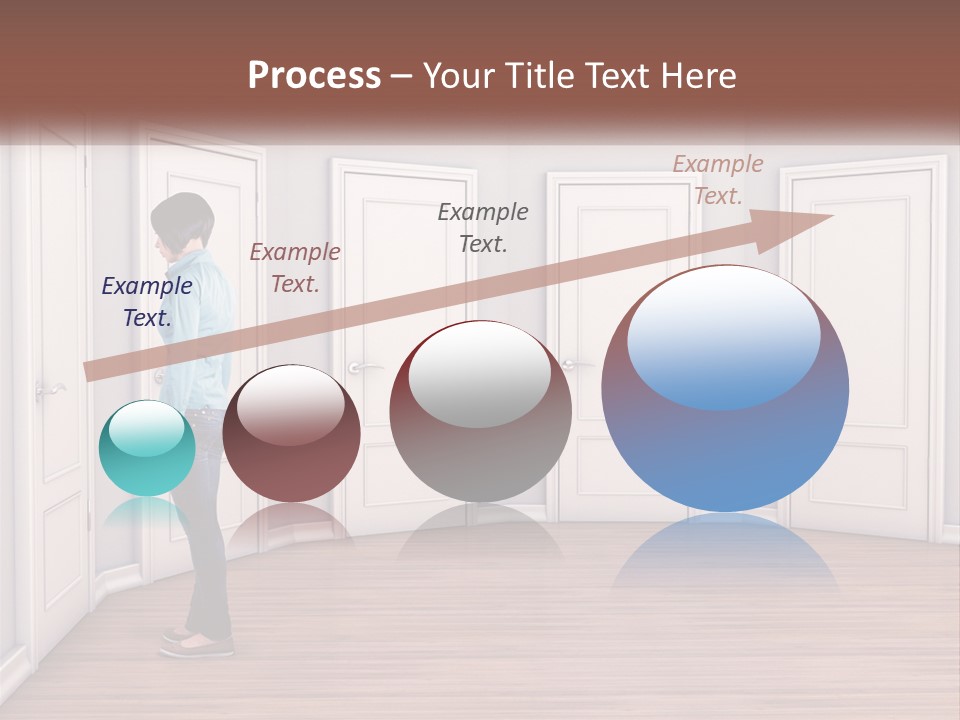 A Person Standing In Front Of A Row Of Doors PowerPoint Template