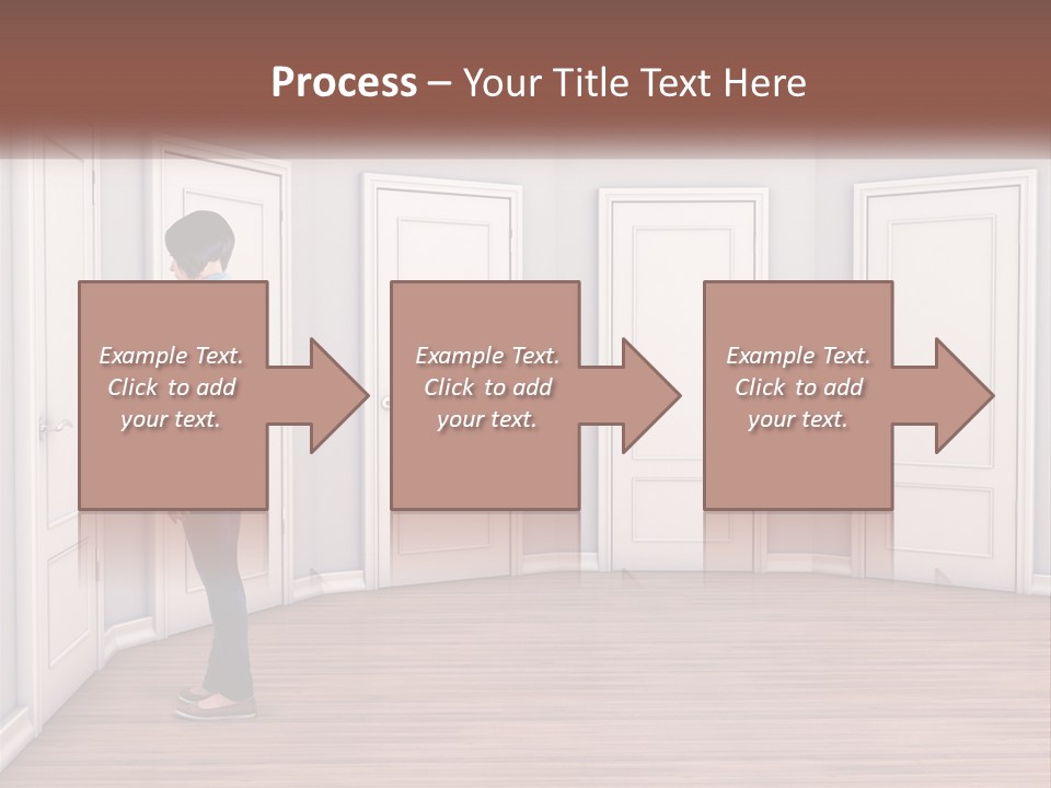 A Person Standing In Front Of A Row Of Doors PowerPoint Template