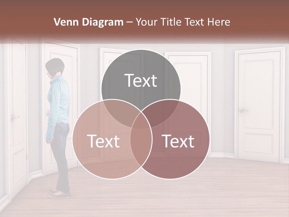 A Person Standing In Front Of A Row Of Doors PowerPoint Template