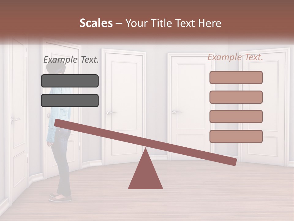 A Person Standing In Front Of A Row Of Doors PowerPoint Template