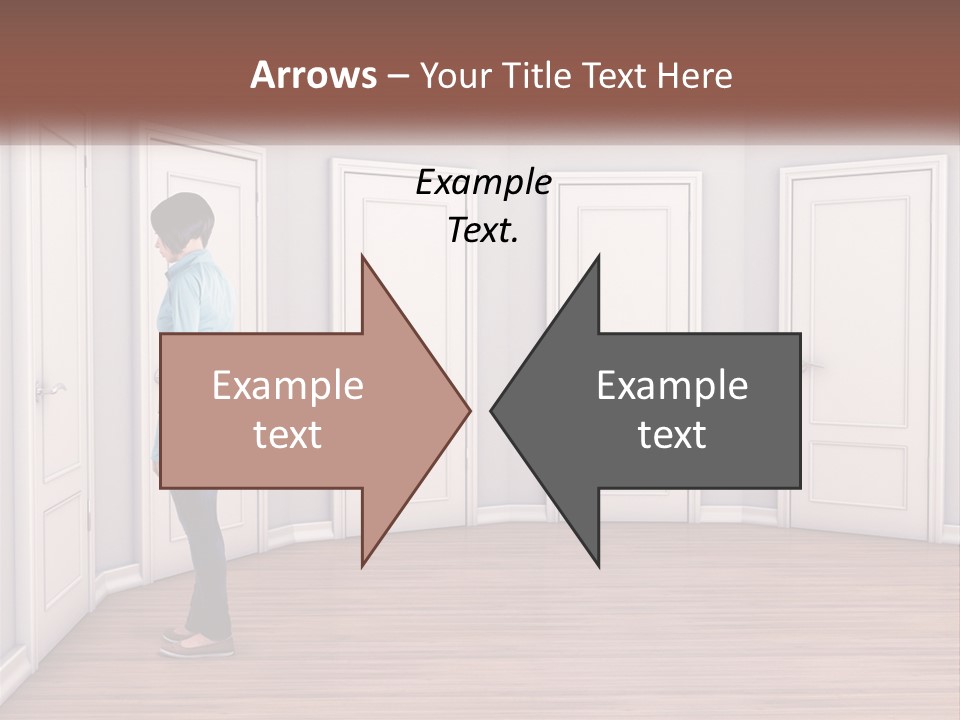 A Person Standing In Front Of A Row Of Doors PowerPoint Template