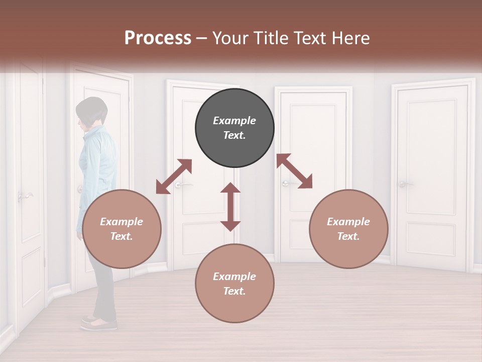A Person Standing In Front Of A Row Of Doors PowerPoint Template