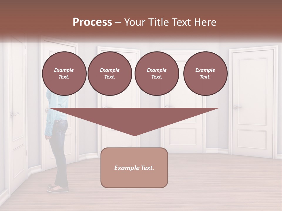 A Person Standing In Front Of A Row Of Doors PowerPoint Template