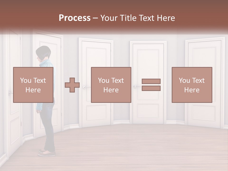 A Person Standing In Front Of A Row Of Doors PowerPoint Template