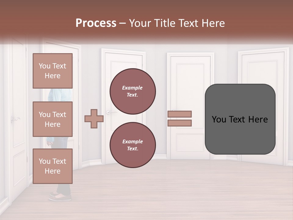 A Person Standing In Front Of A Row Of Doors PowerPoint Template