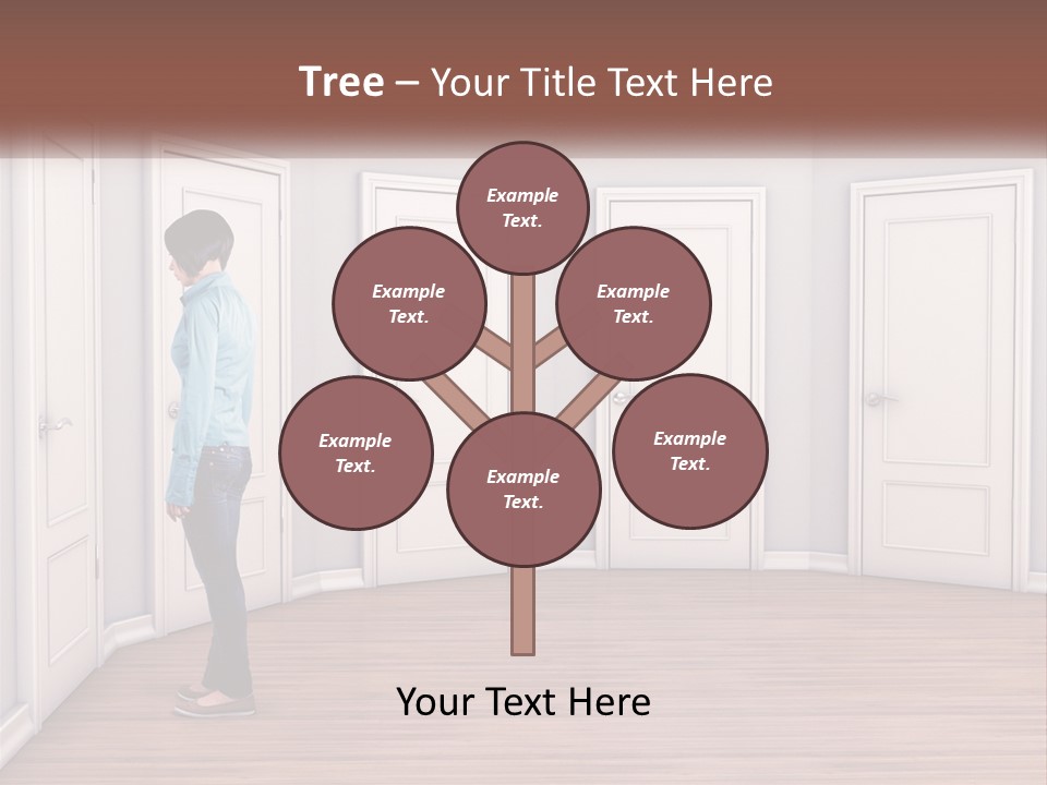 A Person Standing In Front Of A Row Of Doors PowerPoint Template