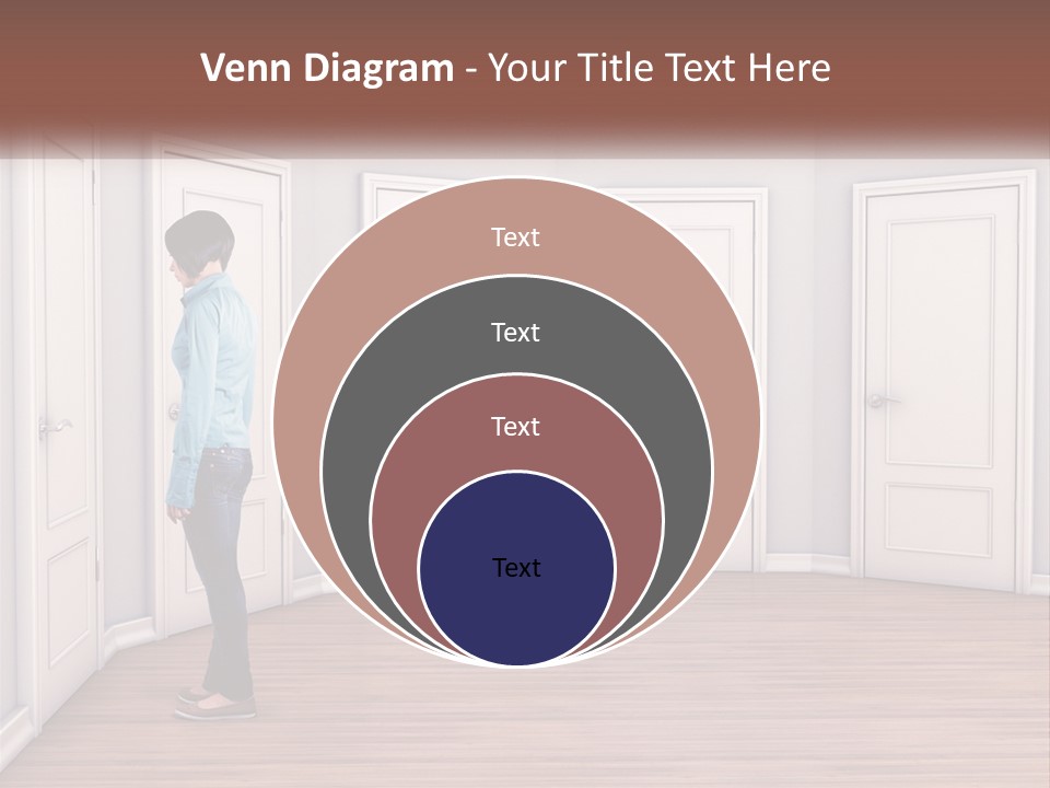 A Person Standing In Front Of A Row Of Doors PowerPoint Template