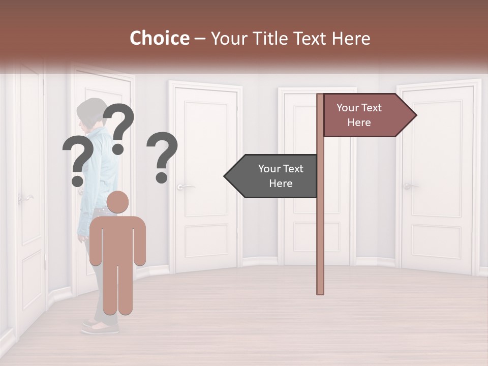 A Person Standing In Front Of A Row Of Doors PowerPoint Template