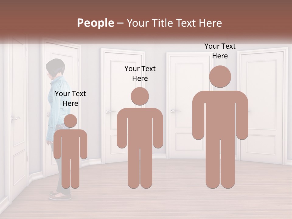 A Person Standing In Front Of A Row Of Doors PowerPoint Template
