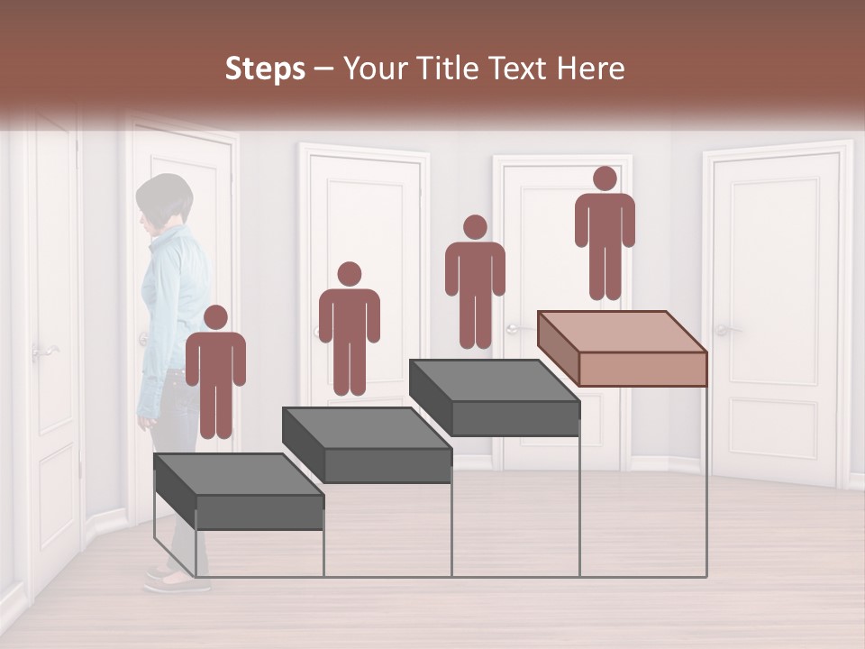 A Person Standing In Front Of A Row Of Doors PowerPoint Template