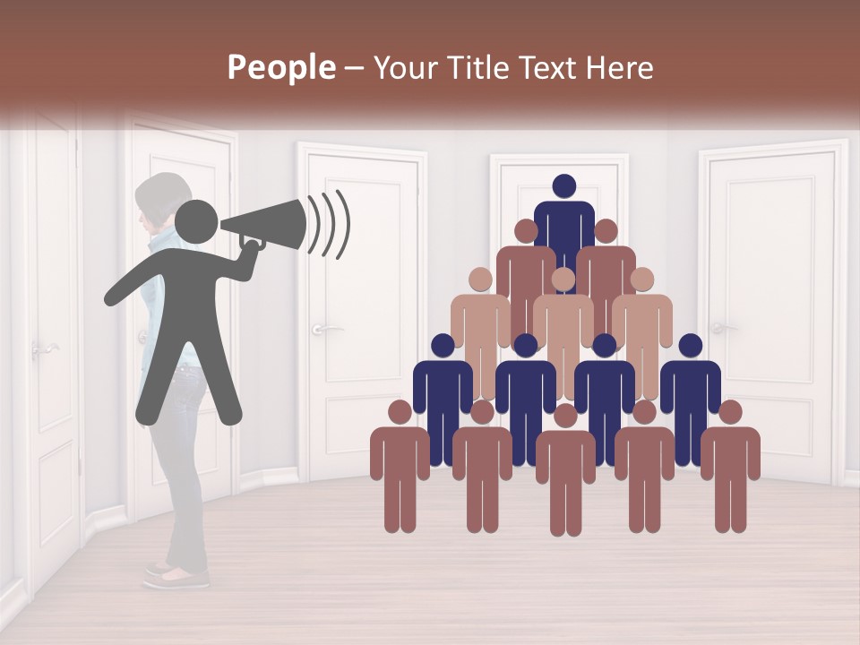 A Person Standing In Front Of A Row Of Doors PowerPoint Template