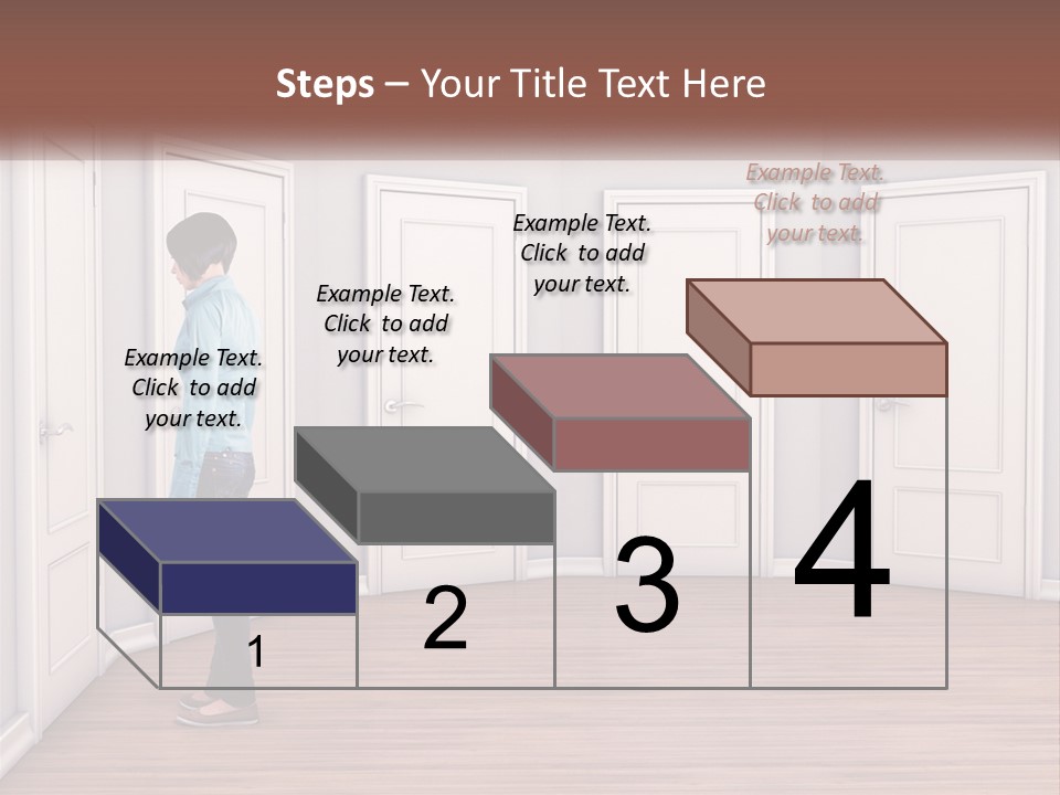 A Person Standing In Front Of A Row Of Doors PowerPoint Template