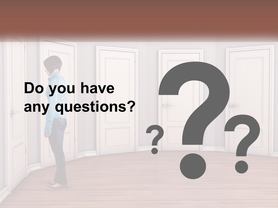 A Person Standing In Front Of A Row Of Doors PowerPoint Template